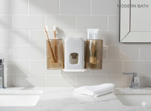 Tooth Brush Holders Set with Toothpaste Dispenser Wall Mounted